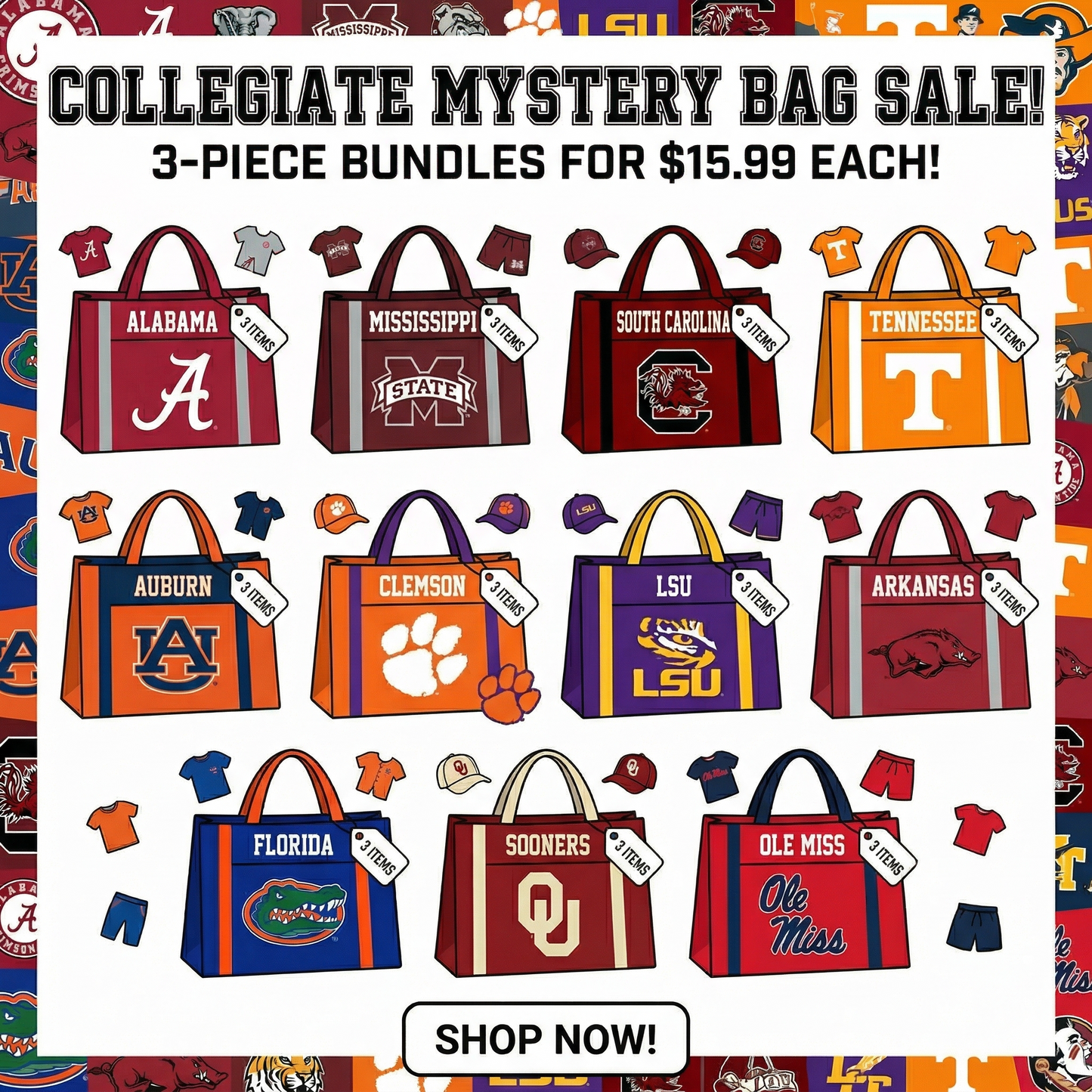 Collegiate Mystery Bag 3 pcs bundle
