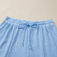 Beau Blue Cap Sleeve Matching Top and Jogger Pants Set