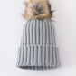 Sage knit pom pom beanie hat baby toddler adult
