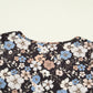 Black Floral Print Slim Long Sleeve T Shirt