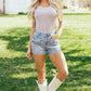 Beau Blue Bow Detail Denim Shorts with Pockets