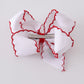 Santa embroidery hair bow