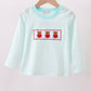Blue bear embroidery top