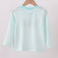 Blue bear embroidery top