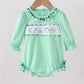 Green embroidery ruffle bubble