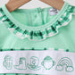 Green embroidery ruffle bubble