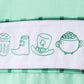 Green parade embroidery ruffle gingham pants set