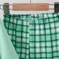 Green parade embroidery ruffle gingham pants set