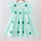 Mint clover sequin ruffle tiered dress