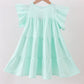 Mint clover sequin ruffle tiered dress