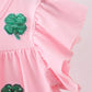 Pink clover sequin ruffle tiered dress