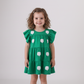 Green clover sequin ruffle tiered dress