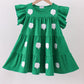 Green clover sequin ruffle tiered dress