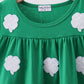 Green clover sequin ruffle tiered dress
