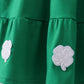 Green clover sequin ruffle tiered dress