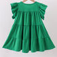 Green clover sequin ruffle tiered dress