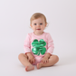 Pink clover glitter ruffle bubble