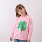 Pink clover glitter mom&me top