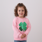 Pink clover glitter mom&me top