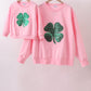 Pink clover glitter mom&me top