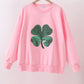 Pink clover glitter mom&me top