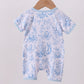 Blue bunny egg bamboo romper