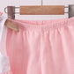 Pink cross jacquard embroidery shorts set