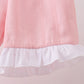 Pink cross jacquard embroidery shorts set