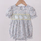 Floral bunny smocked bubble