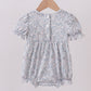 Floral bunny smocked bubble