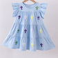 Blue cross sequin tiered dress
