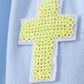 Blue cross sequin tiered dress