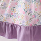 Purple floral smocked ruffle dress