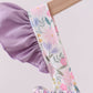Purple floral smocked ruffle dress
