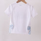 White MAMA bow applique mom&me top