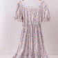 Purple floral lace women dress