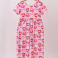 Pink bow baseball bamboo jumpsuit