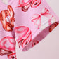 Pink bow baseball bamboo jumpsuit
