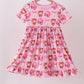 Pink bow baseball bamboo dress