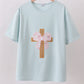 Blue bowknot cross applique top