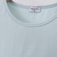 Blue bowknot cross applique top