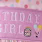 Purple birthday embroidery bubble