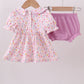 Purple birthday embroidery bloomer set