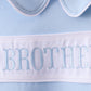 Blue brother embroidery pocket shorts set