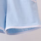 Blue brother embroidery pocket shorts set