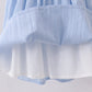 Blue sailboat embroidery jacquard shorts set