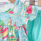 Blue sailboat print ruffle bloomer set