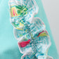Blue sailboat print ruffle shorts set