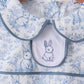 Navy bunny embroidery peter pan collar bloomer set