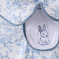 Navy bunny embroidery peter pan collar bubble